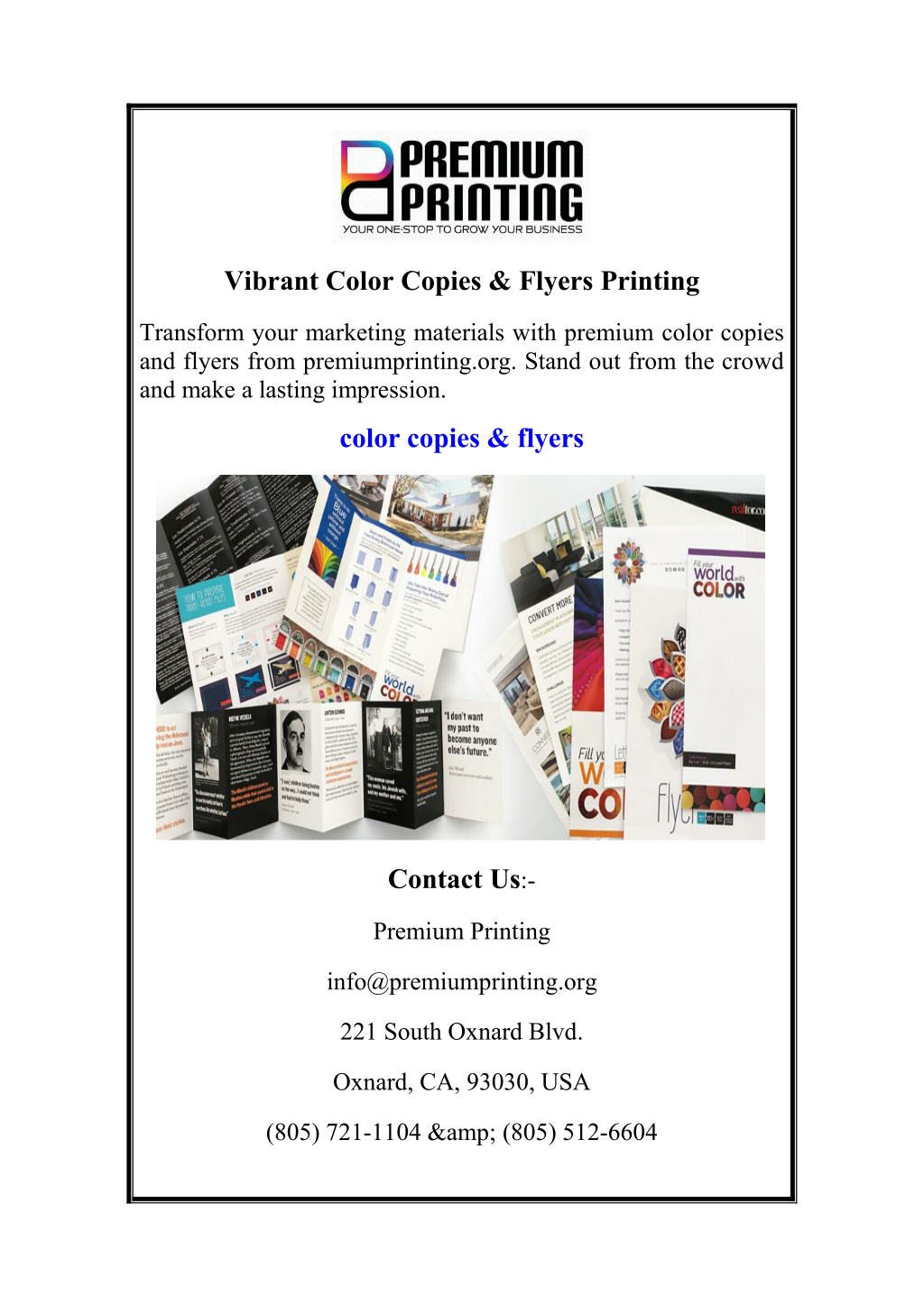 vibrant color copies flyers printing l.w