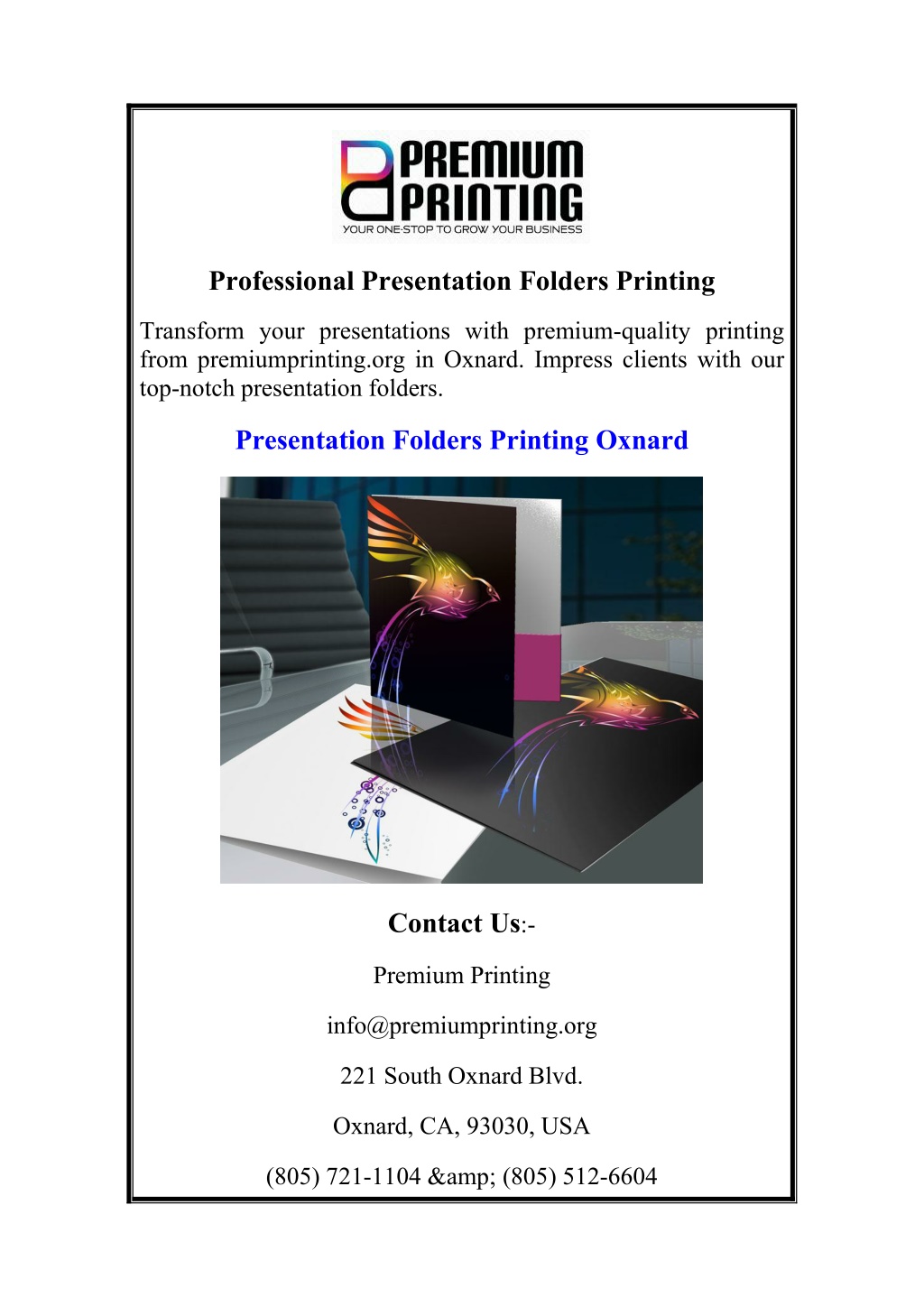professional presentation folders printing l.w