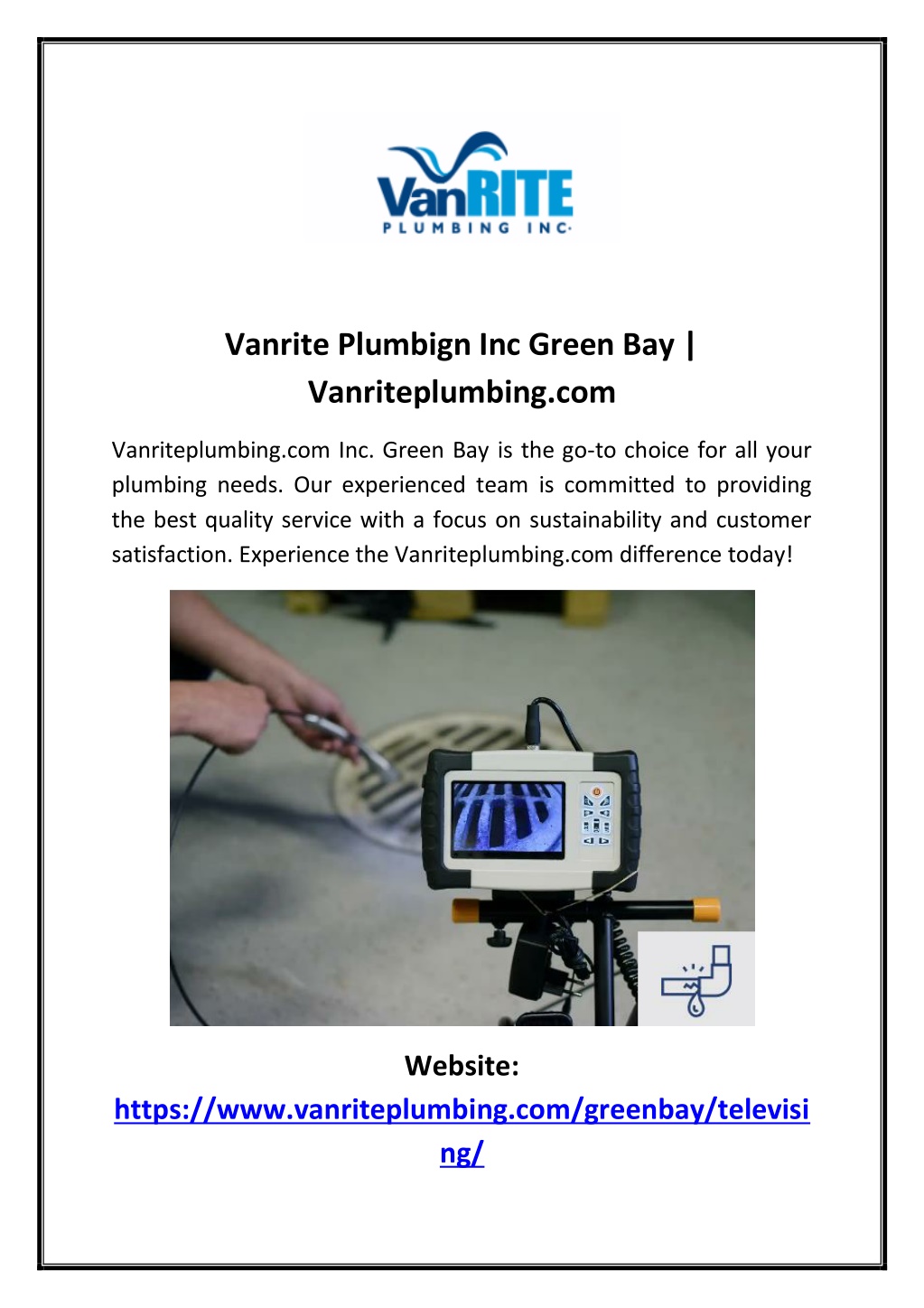 vanrite plumbign inc green bay vanriteplumbing com l.w