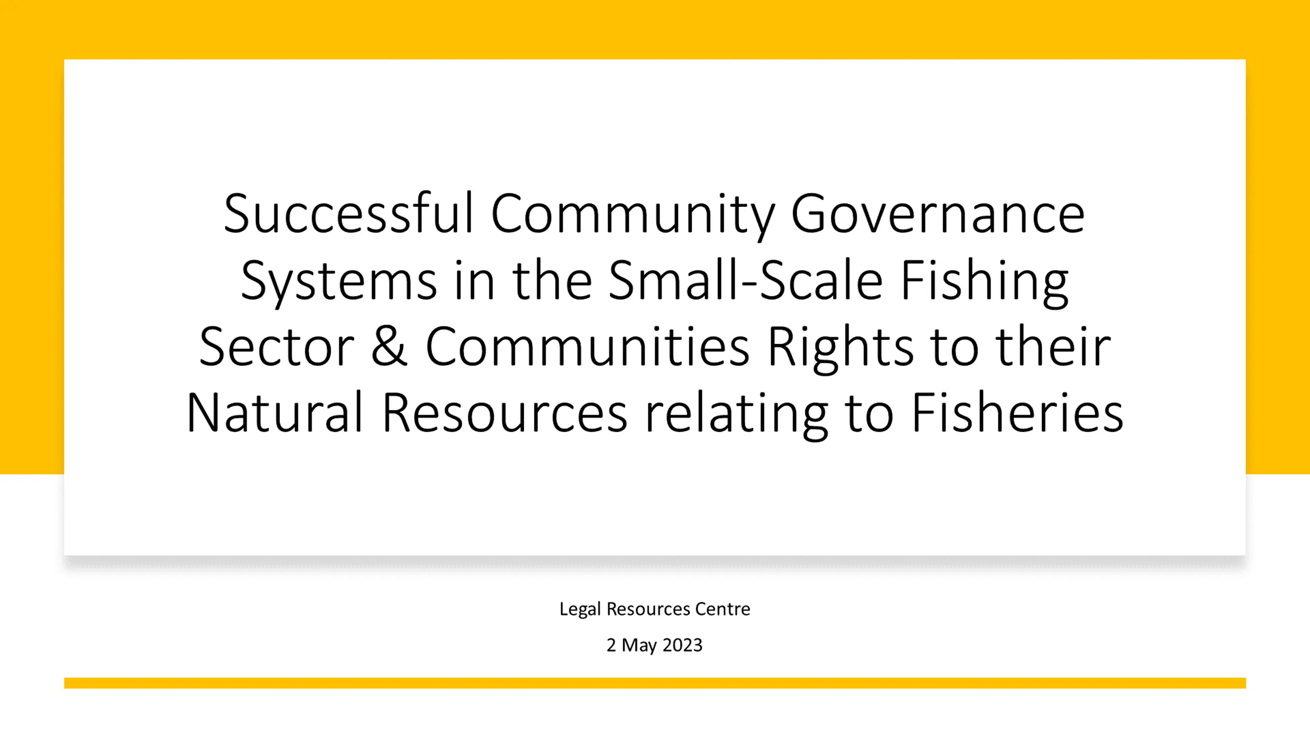 Thriving Community-Led Fisheries Governance