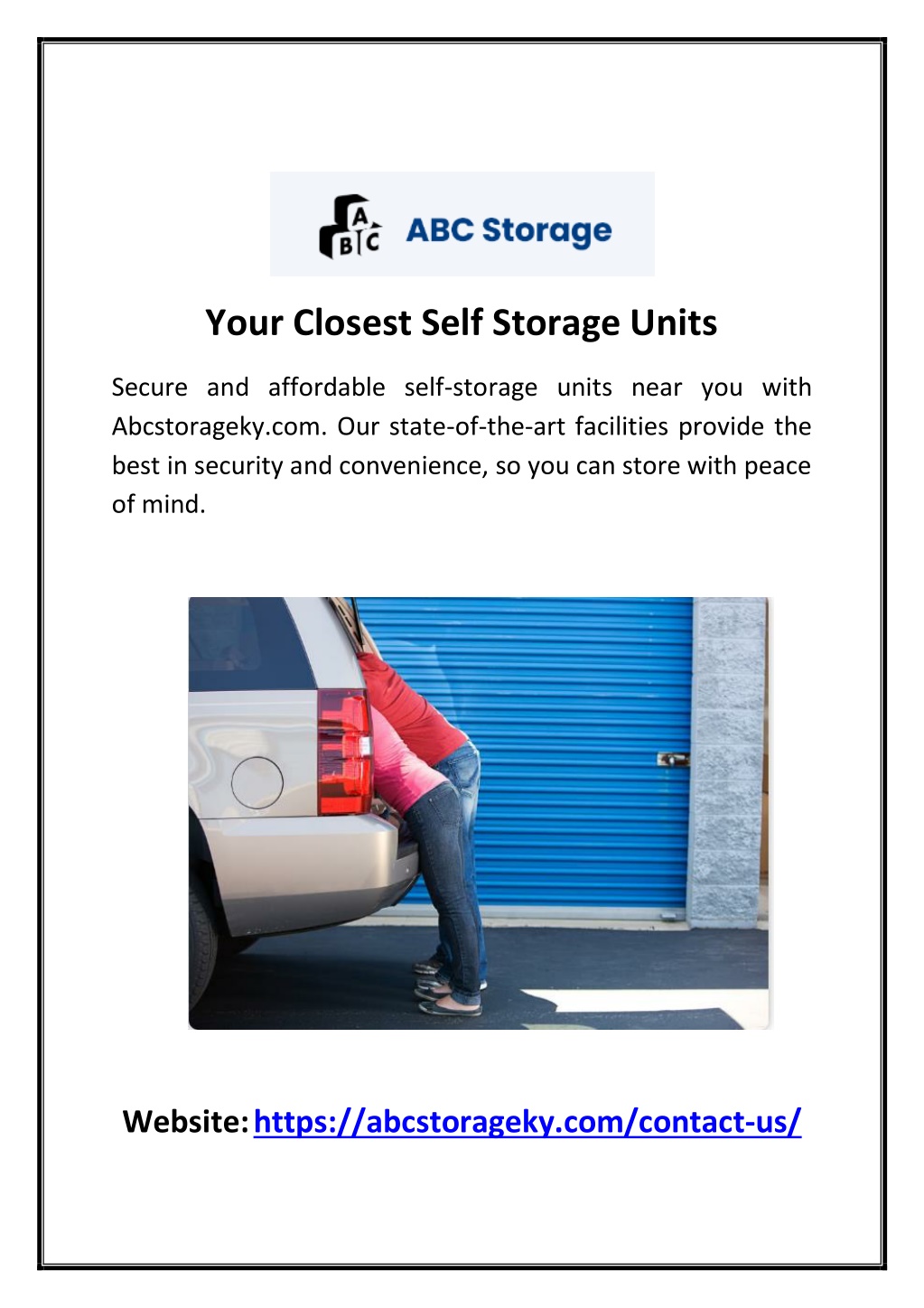 your closest self storage units l.w