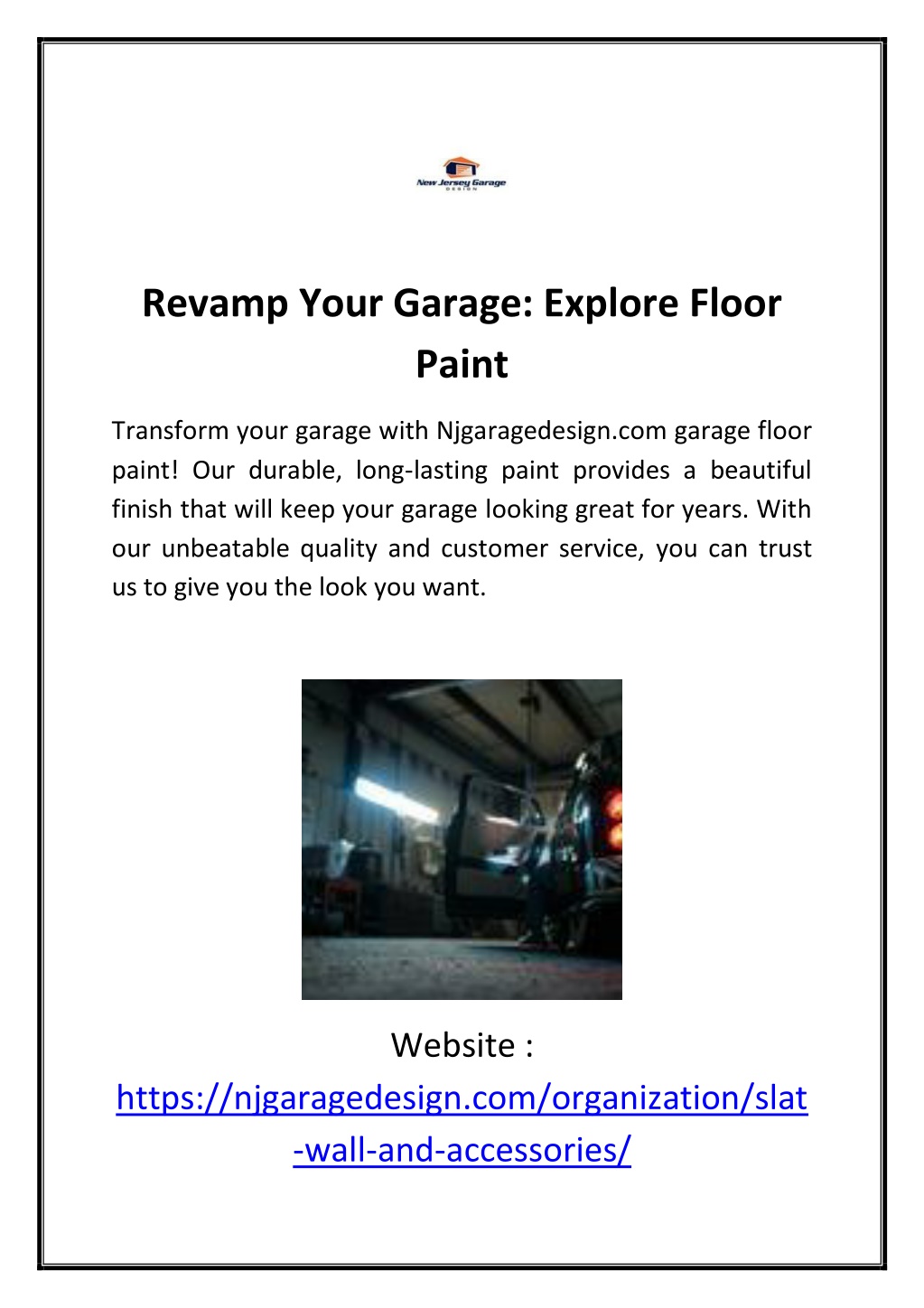 revamp your garage explore floor paint l.w