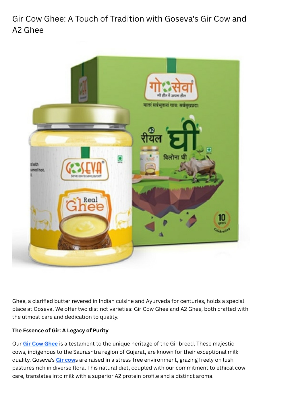 gir cow ghee a touch of tradition with goseva l.w