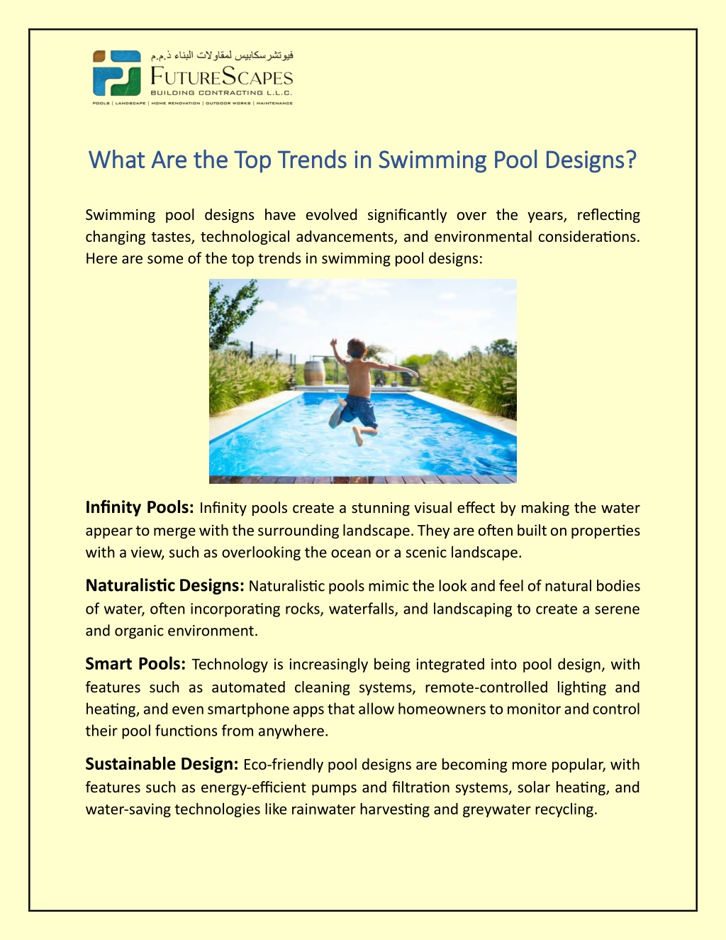 what are the top trends in swimming pool designs l.w