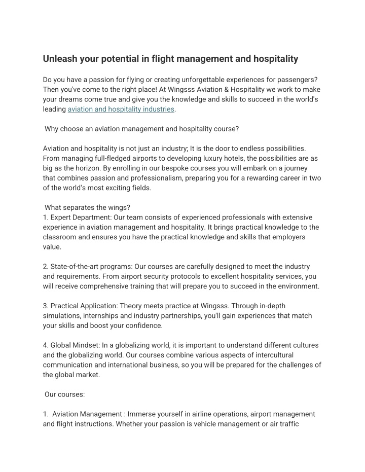 unleash your potential in flight management n.w