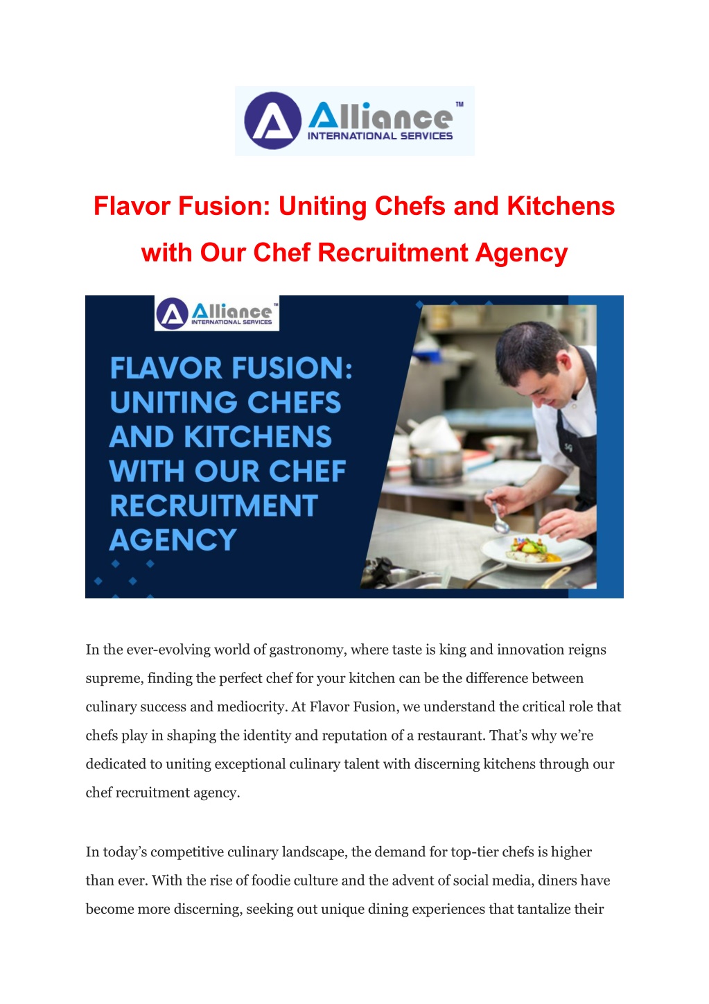 flavor fusion uniting chefs and kitchens l.w