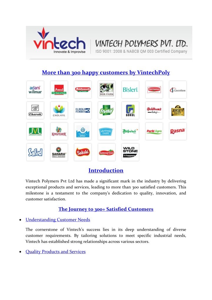 more than 300 happy customers by vintechpoly n.w