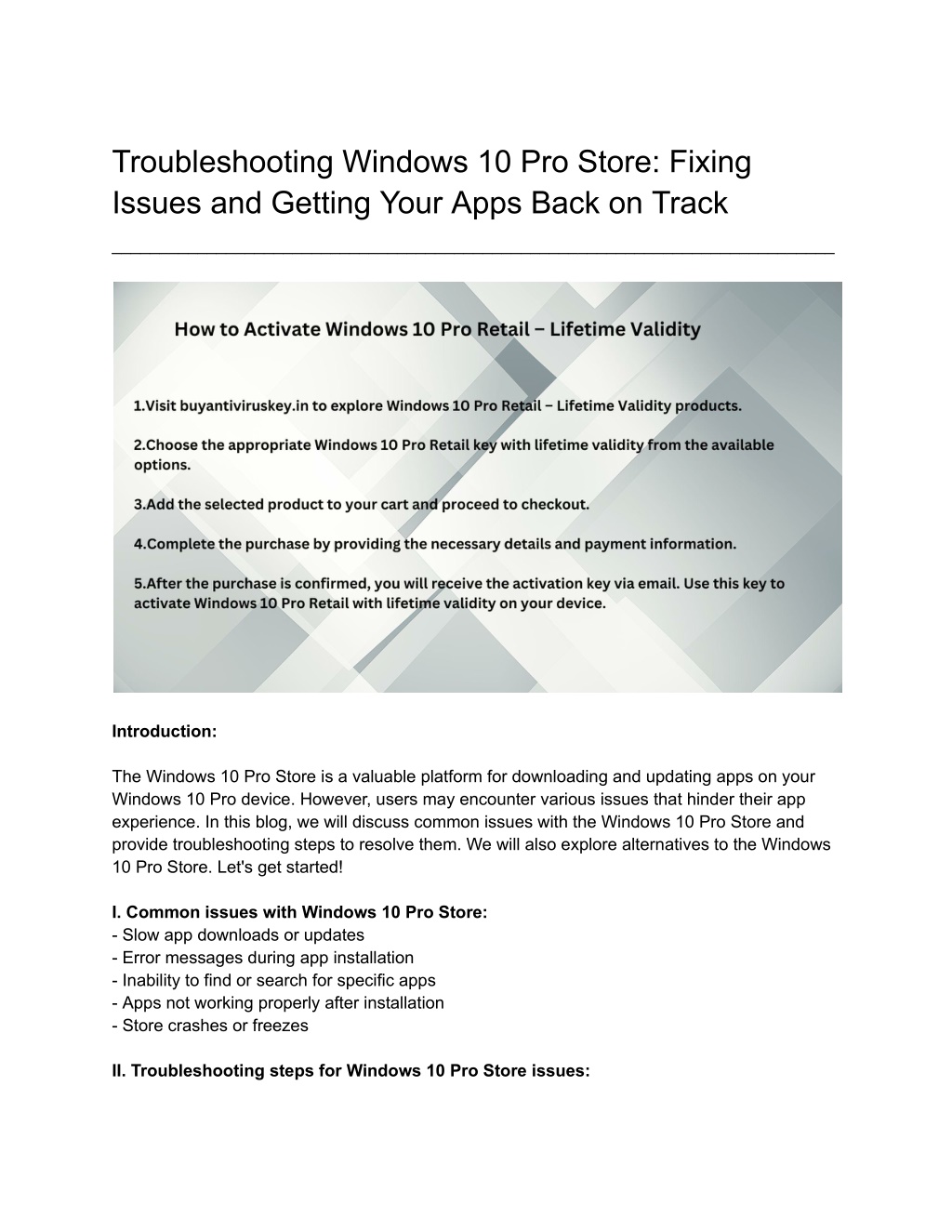 troubleshooting windows 10 pro store fixing l.w