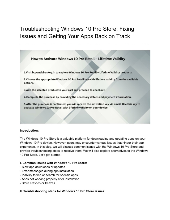 troubleshooting windows 10 pro store fixing n.w