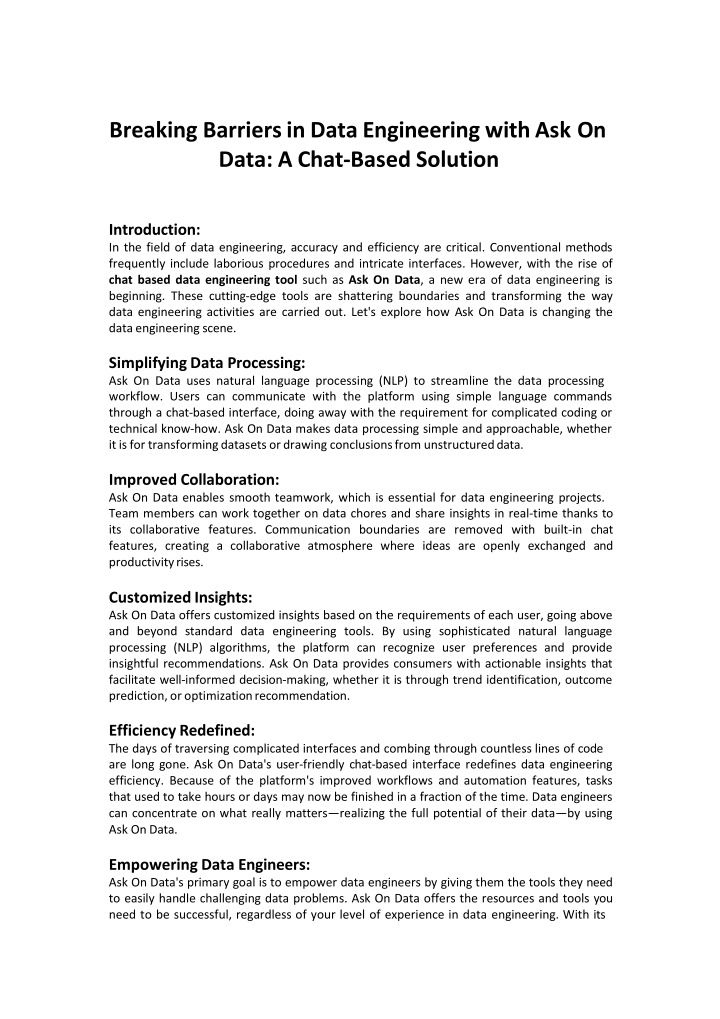Ask On Data A Chat Based Data Engineering Tool