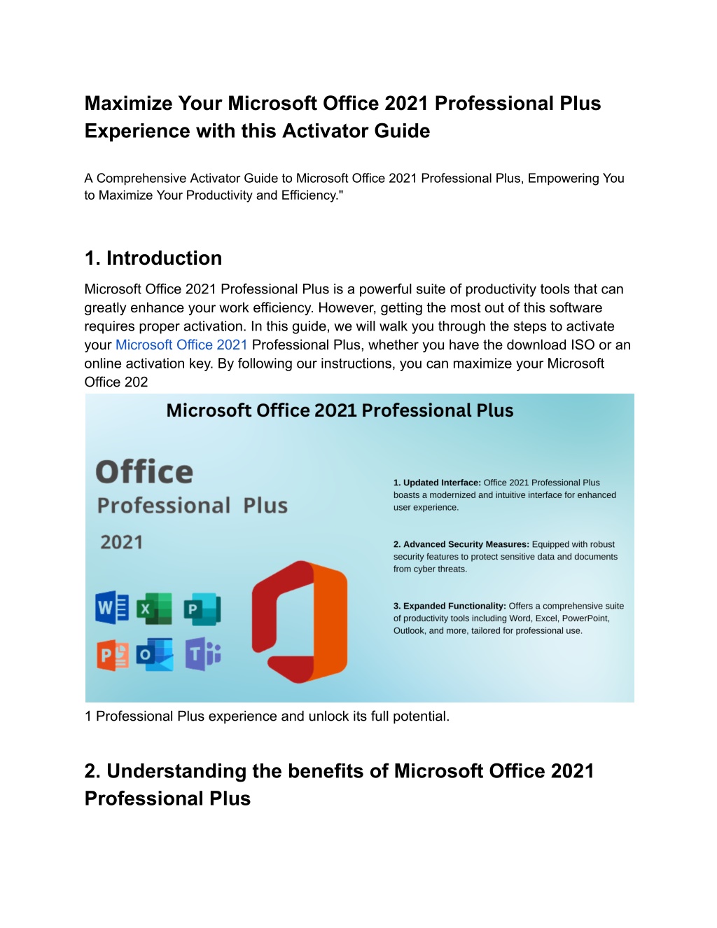 maximize your microsoft office 2021 professional l.w