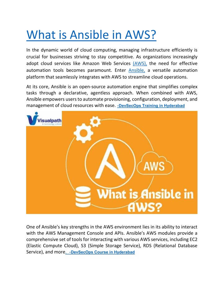 what is ansible in aws n.w