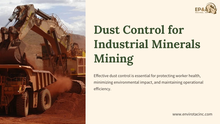 dust control for industrial minerals mining n.w