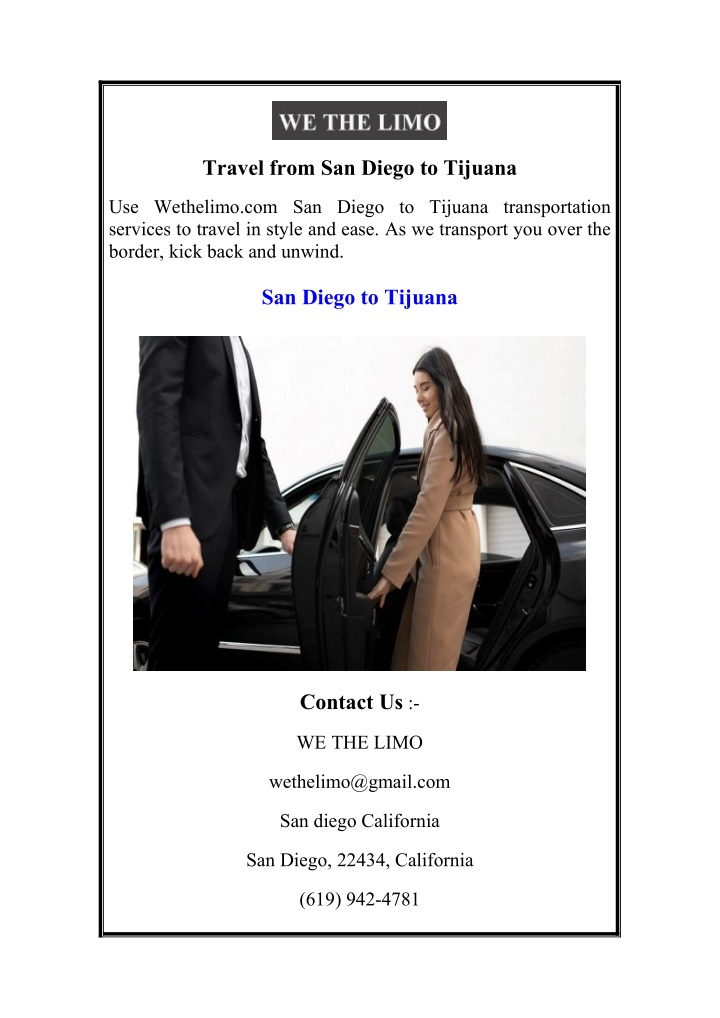 travel from san diego to tijuana n.w