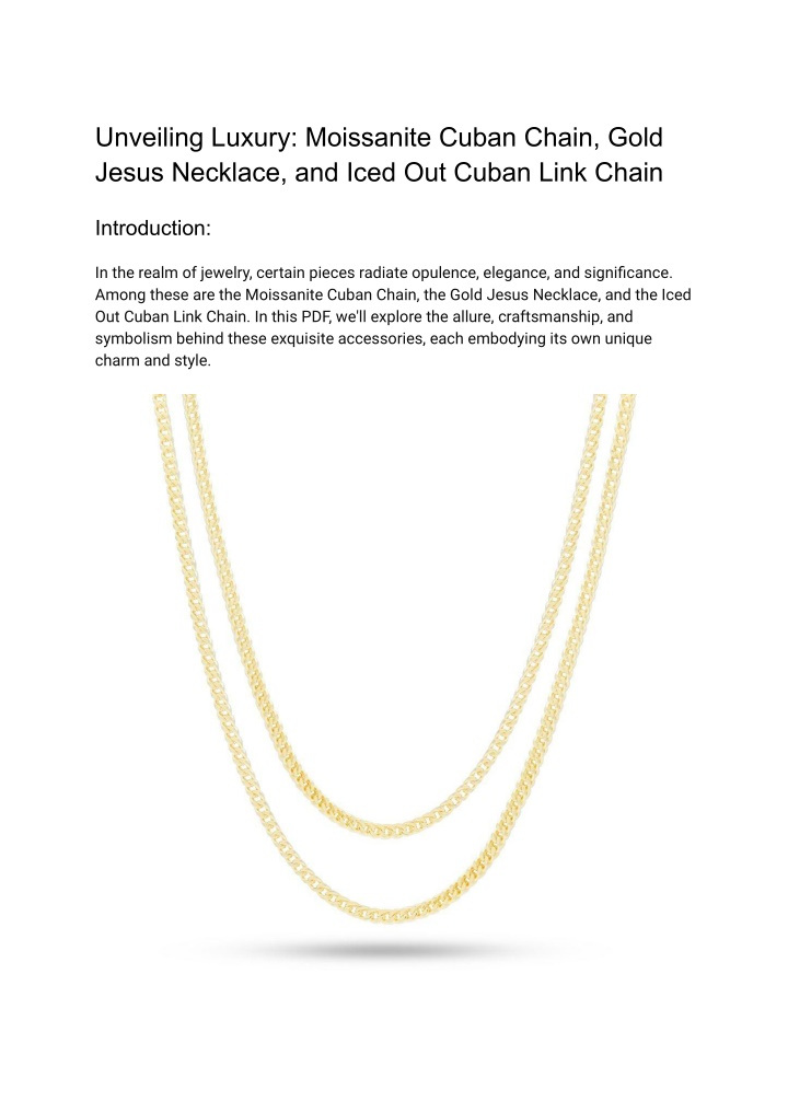 unveiling luxury moissanite cuban chain gold n.w