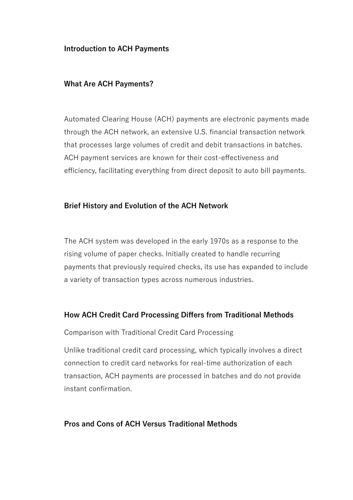 introduction to ach payments n.w