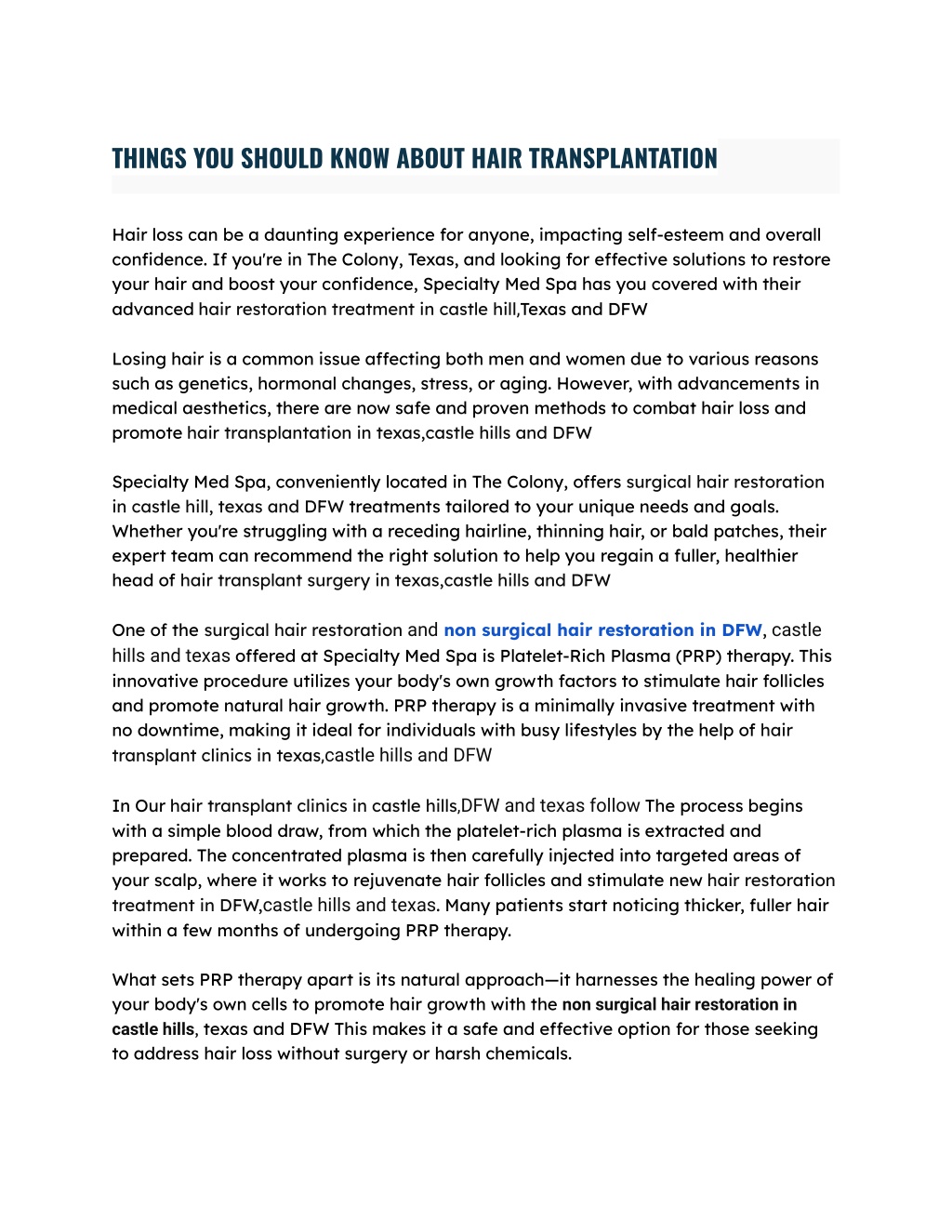 things you should know about hair transplantation l.w