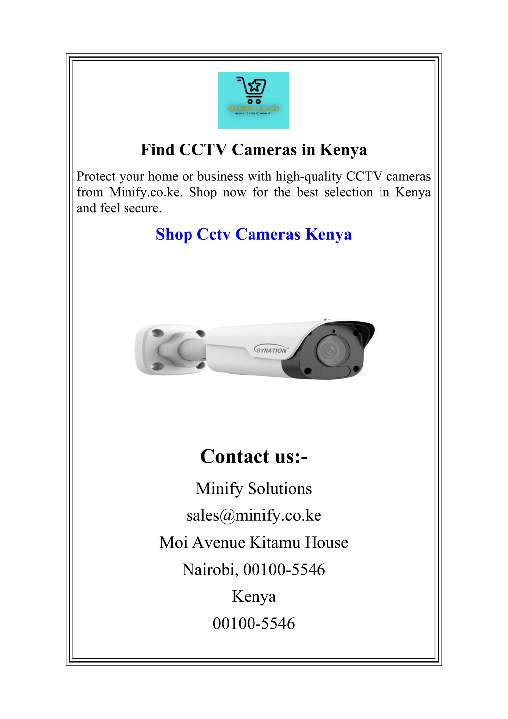 find cctv cameras in kenya l.w