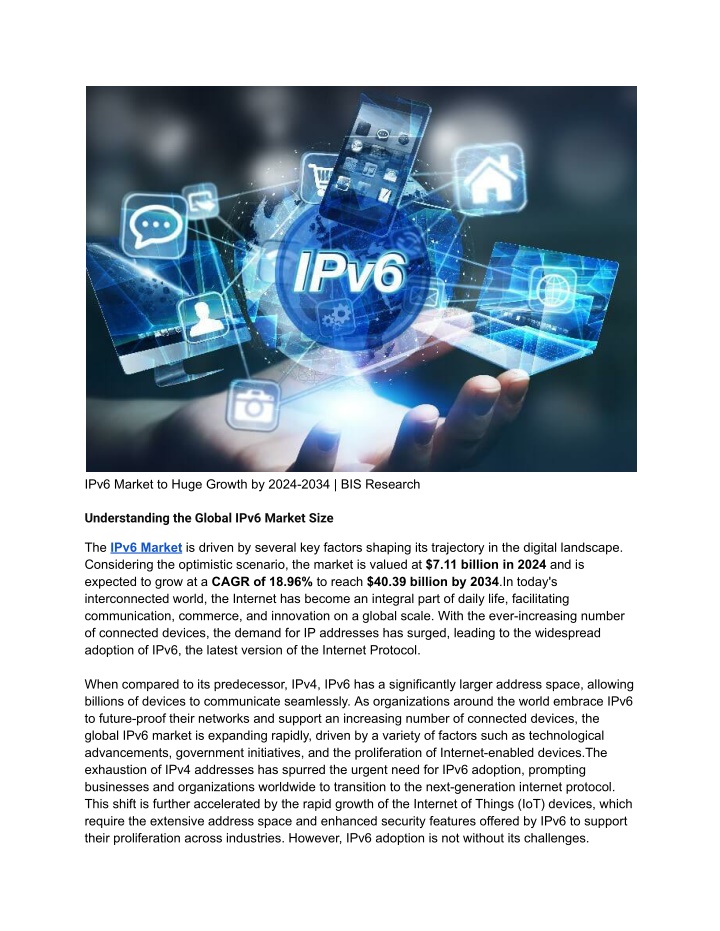 ipv6 market to huge growth by 2024 2034 n.w