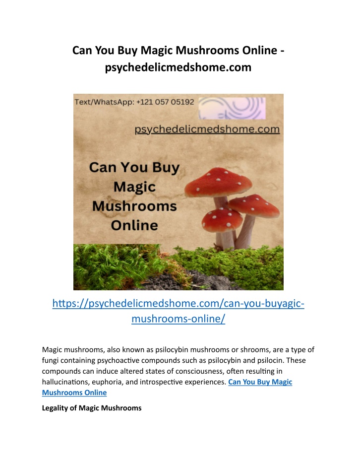 can you buy magic mushrooms online n.w