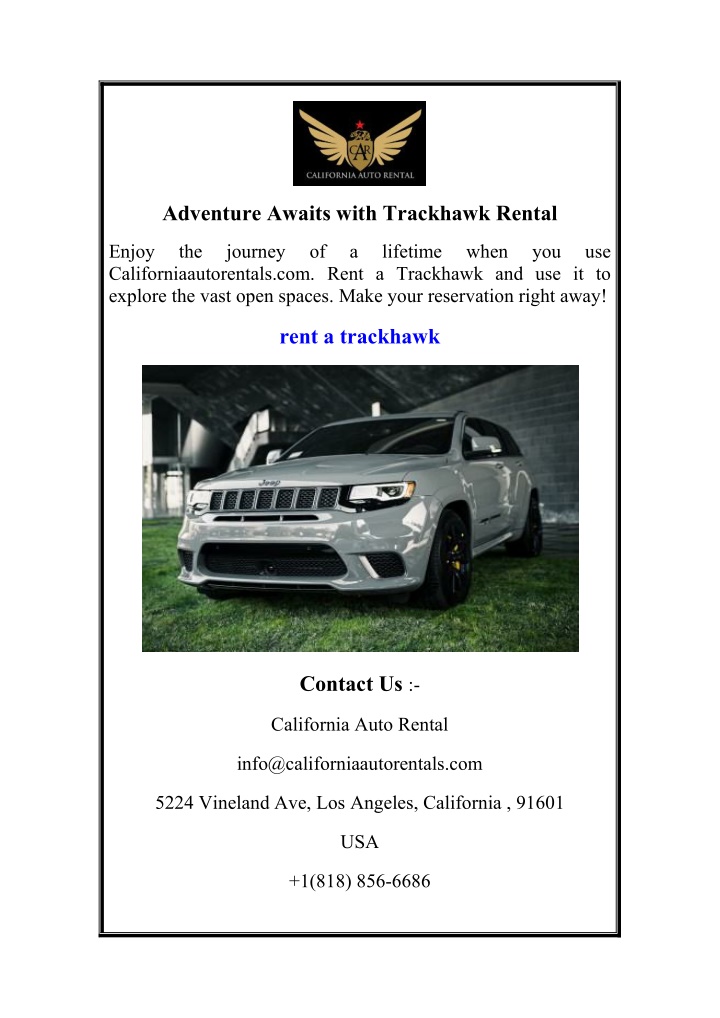 adventure awaits with trackhawk rental n.w
