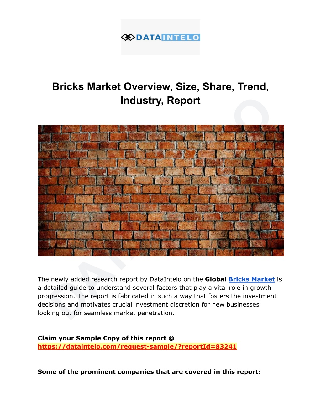 bricks market overview size share trend industry l.w