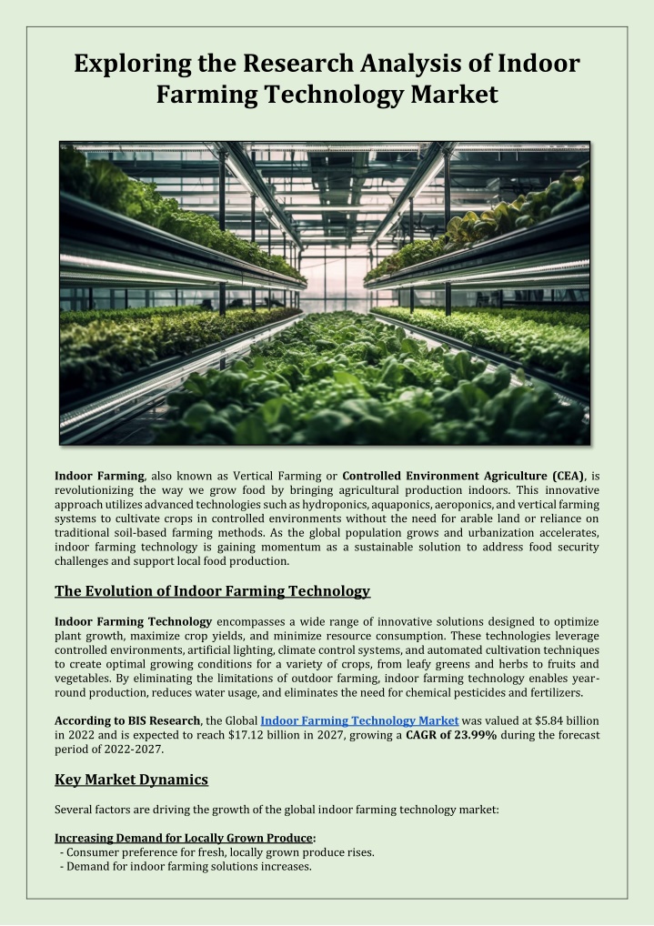 exploring the research analysis of indoor farming n.w