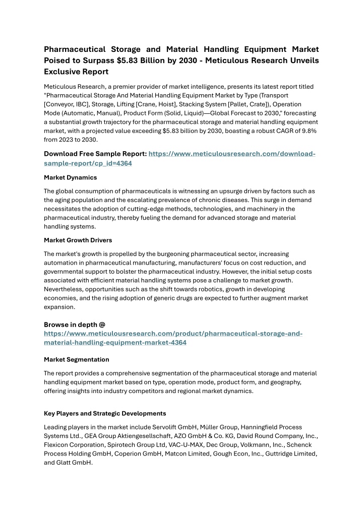 pharmaceutical storage and material handling n.w