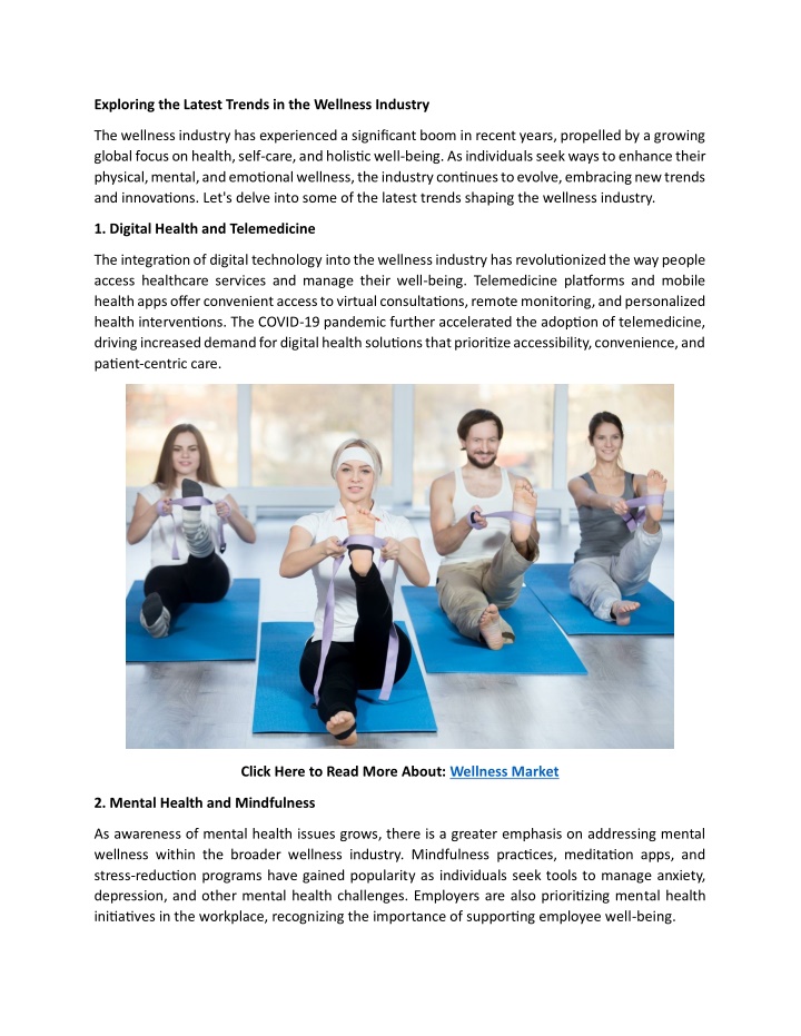 exploring the latest trends in the wellness n.w