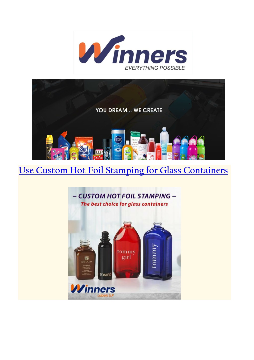 use custom hot foil stamping for glass containers l.w