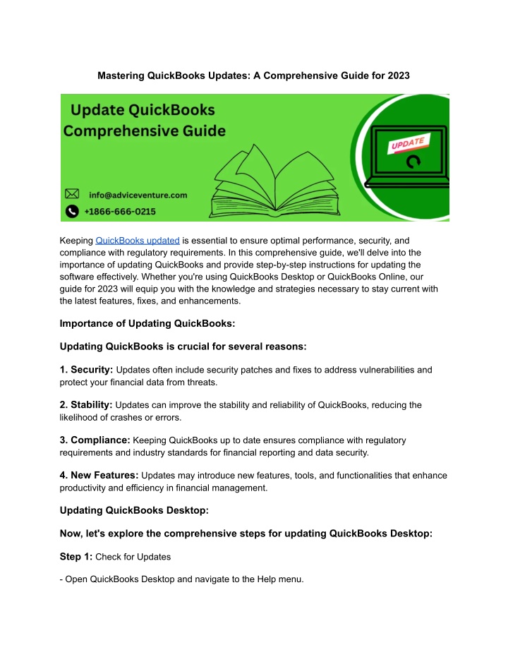 mastering quickbooks updates a comprehensive n.w