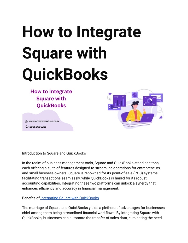 how to integrate square with quickbooks n.w