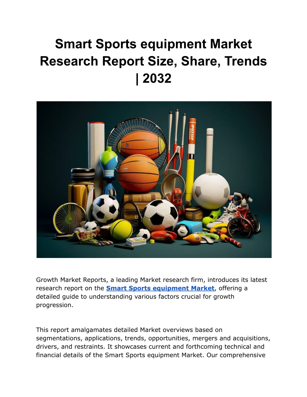 smart sports equipment market research report l.w