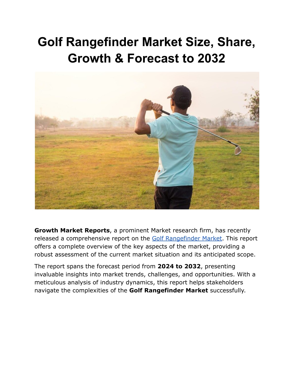 golf rangefinder market size share growth l.w