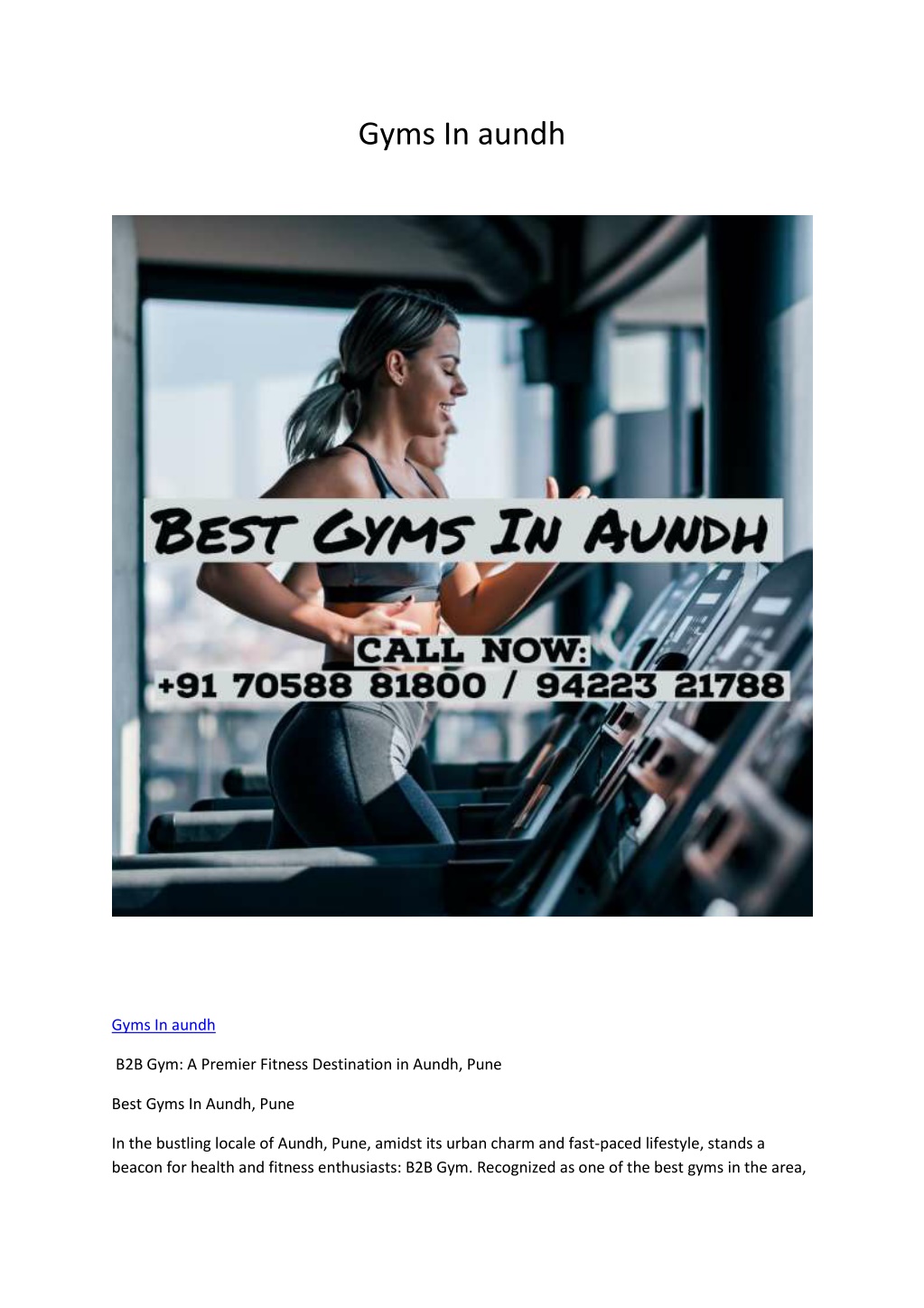 gyms in aundh l.w