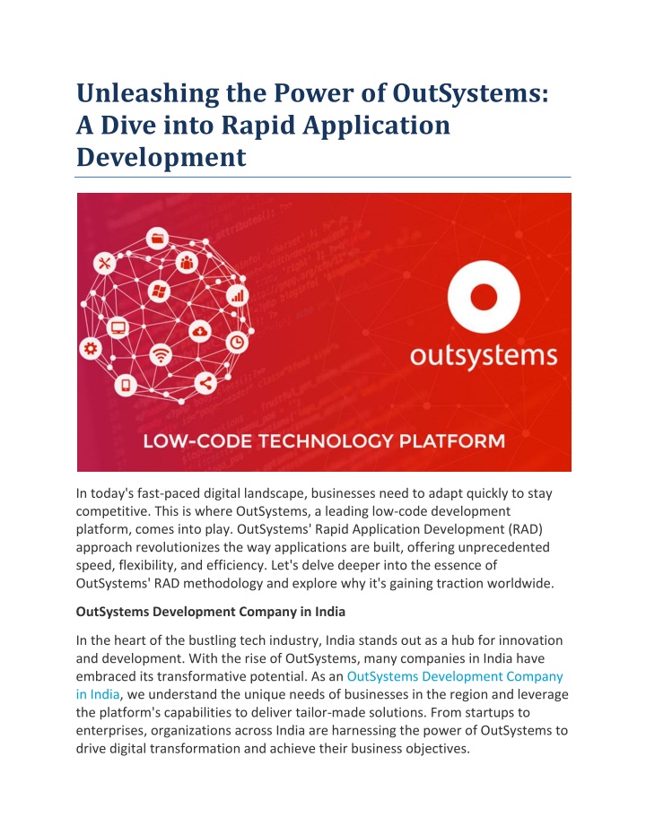 unleashing the power of outsystems a dive into n.w