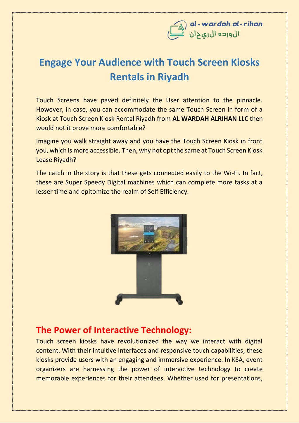 engage your audience with touch screen kiosks l.w