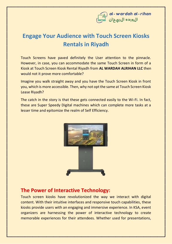 engage your audience with touch screen kiosks n.w