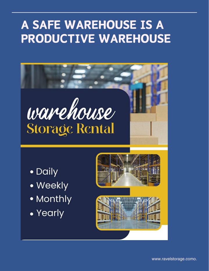 a safe warehouse is a productive warehouse n.w