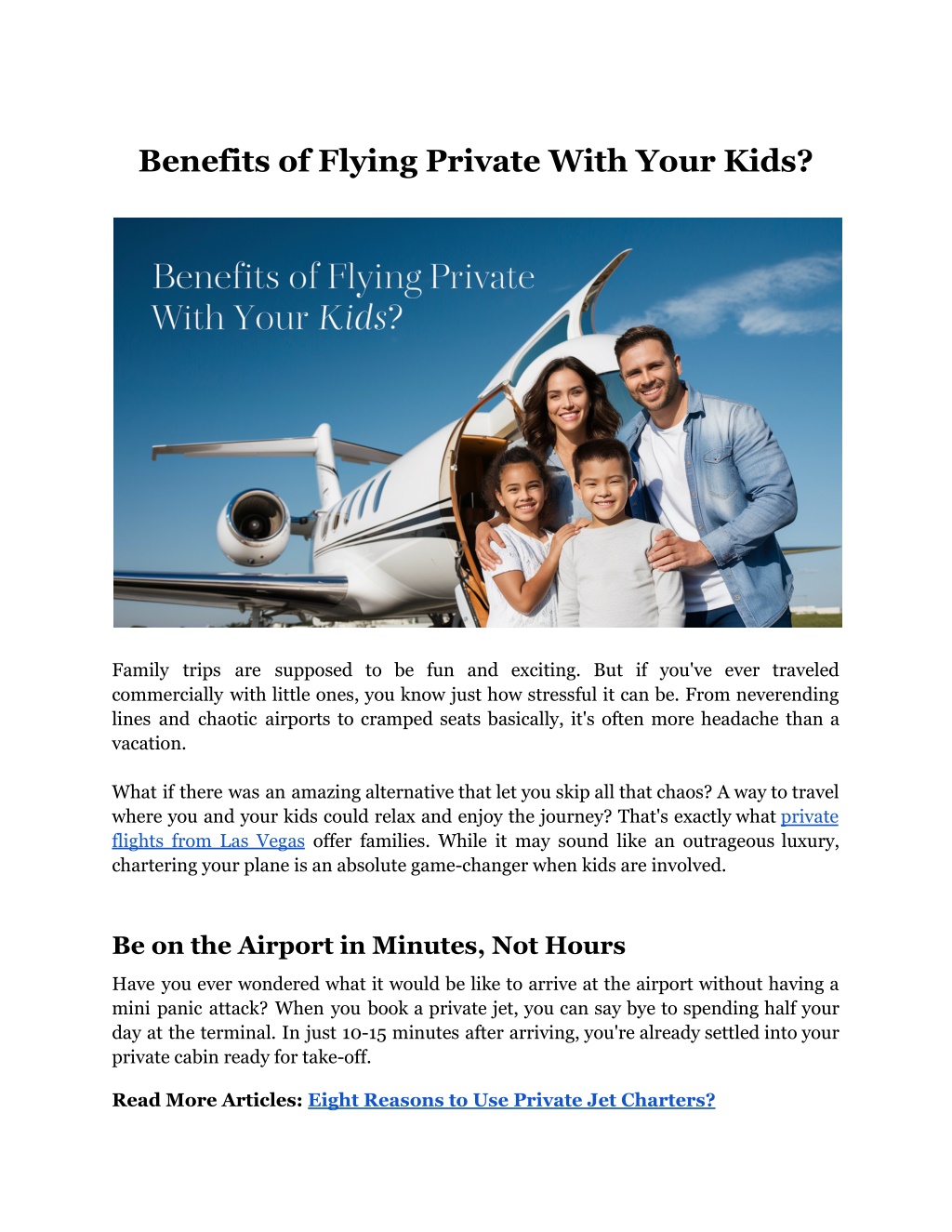 benefits of flying private with your kids l.w