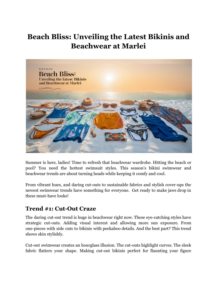 beach bliss unveiling the latest bikinis n.w
