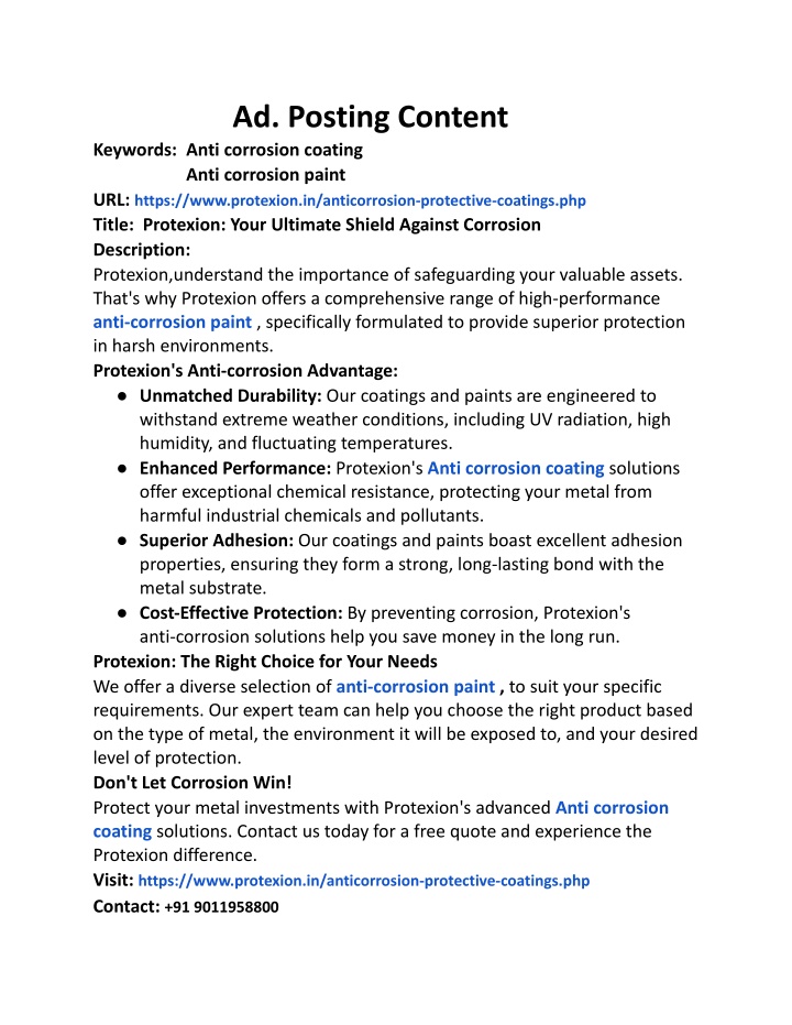 ad posting content n.w