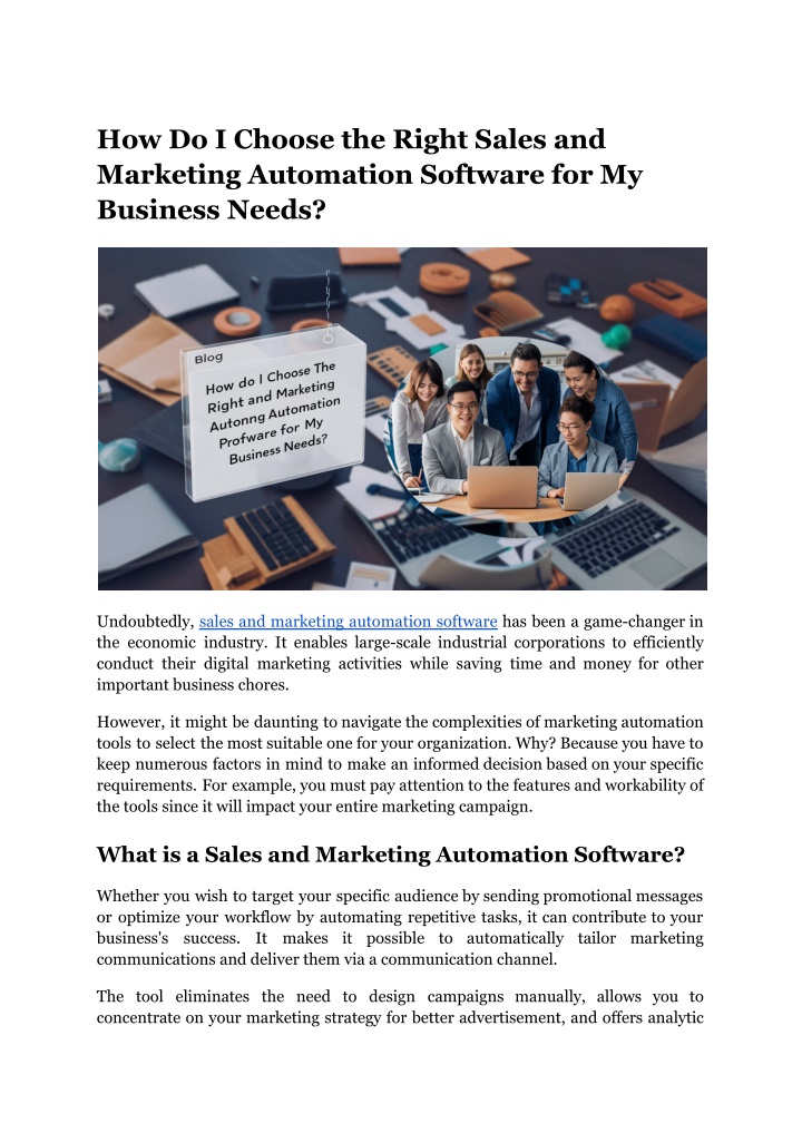 how do i choose the right sales and marketing n.w
