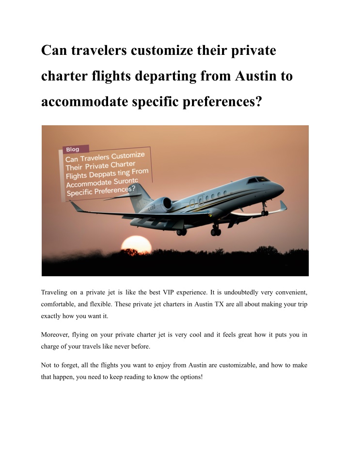 can travelers customize their private n.w