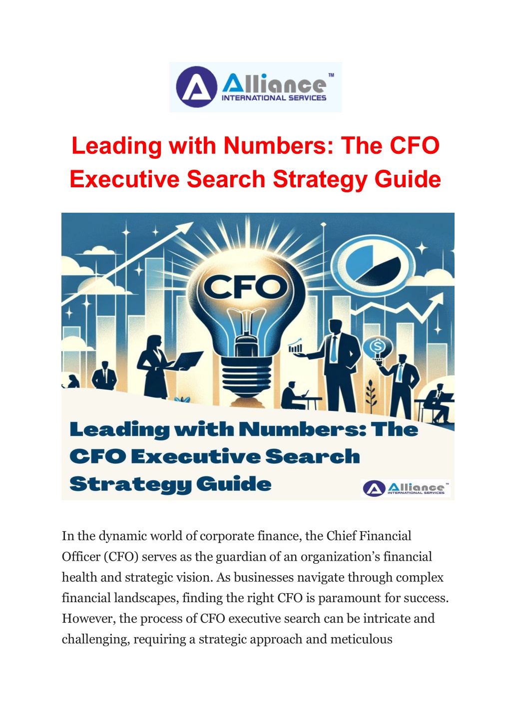 leading with numbers the cfo executive search l.w