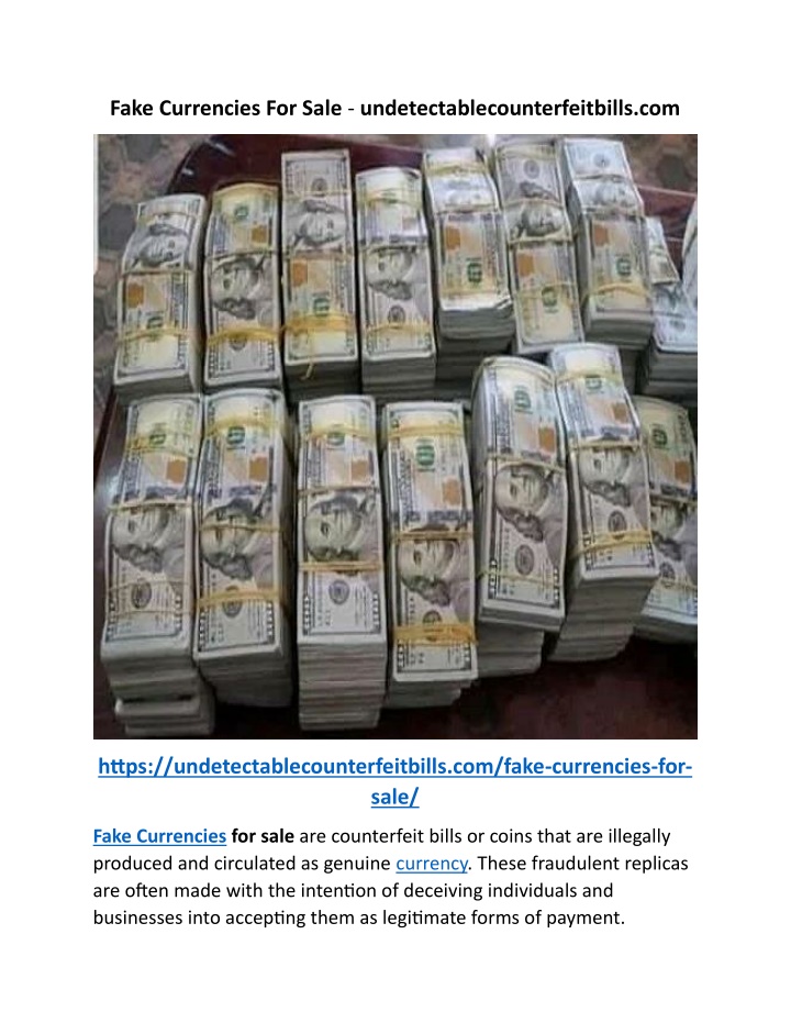 fake currencies for sale n.w