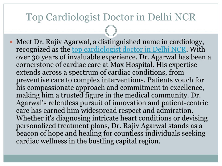 Top Cardiologist Doctor in Delhi NCR - Dr. Rajiv Agarwal