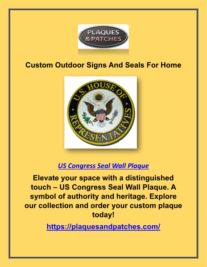 custom outdoor signs and seals for home n.w