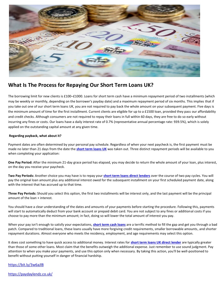 what is the process for repaying our short term n.w
