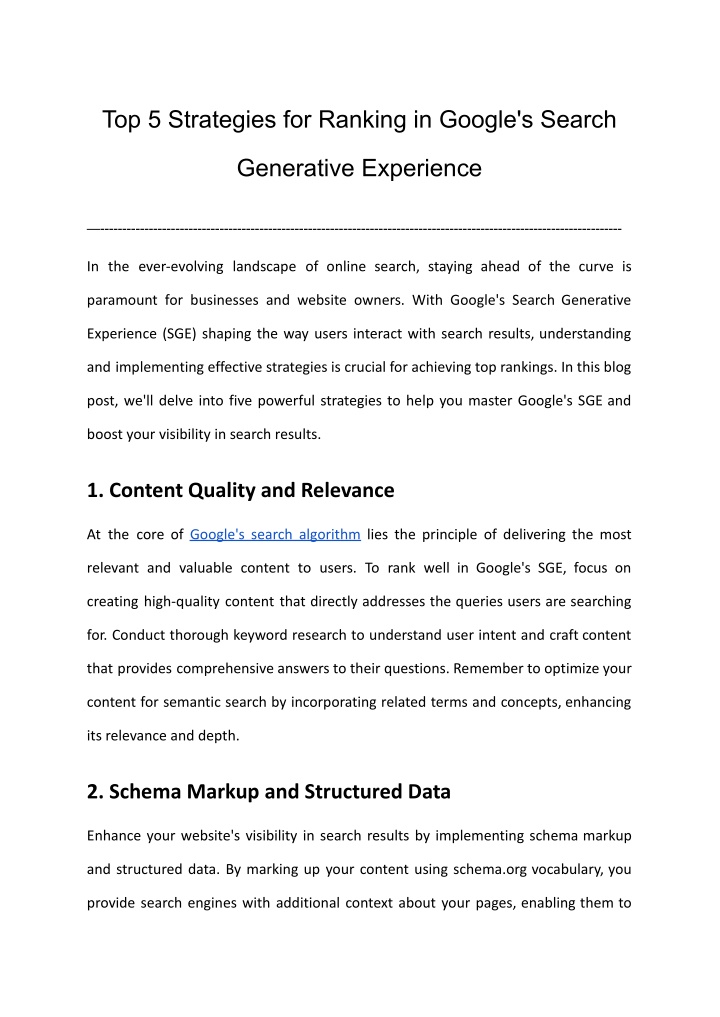 top 5 strategies for ranking in google s search n.w